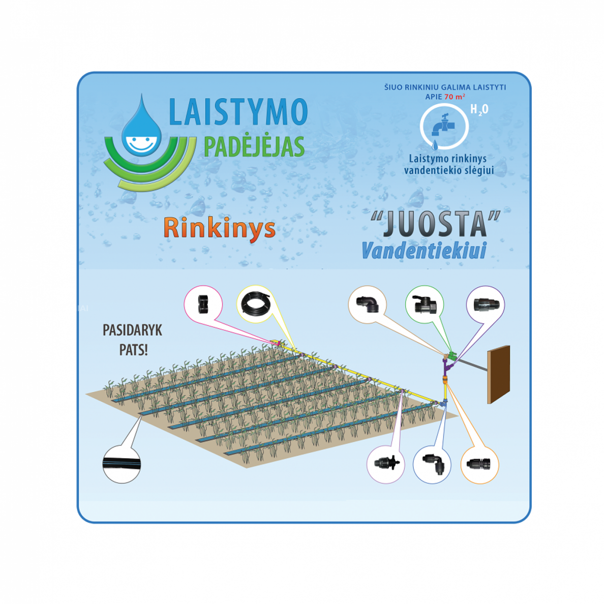 Šiltnamio laistymo sistema JUOSTA vandentiekiui Šiltnamio laistymo sistema JUOSTA vandentiekiui