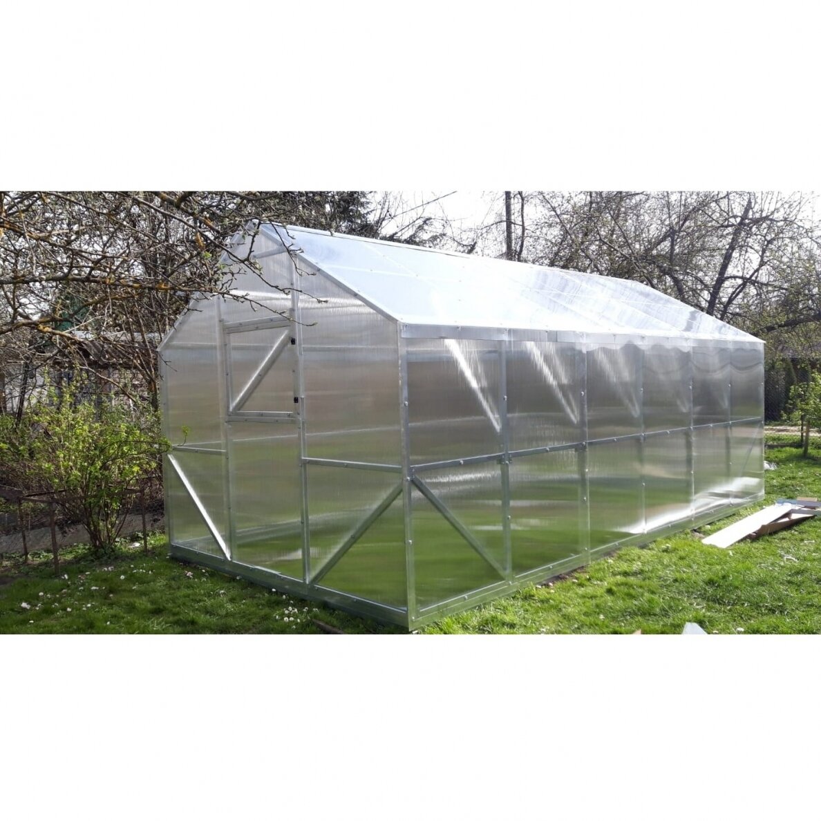 Šiltnamis CLASIC (plotis 2,5m) NANO polikarbonatas + PAMATAS DOVANU 4